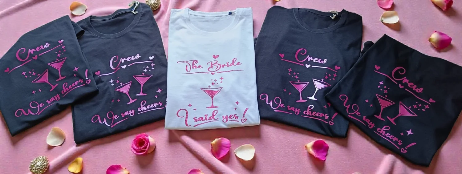 Hasirees Kreativstudio, bedruckte JGA-Shirts