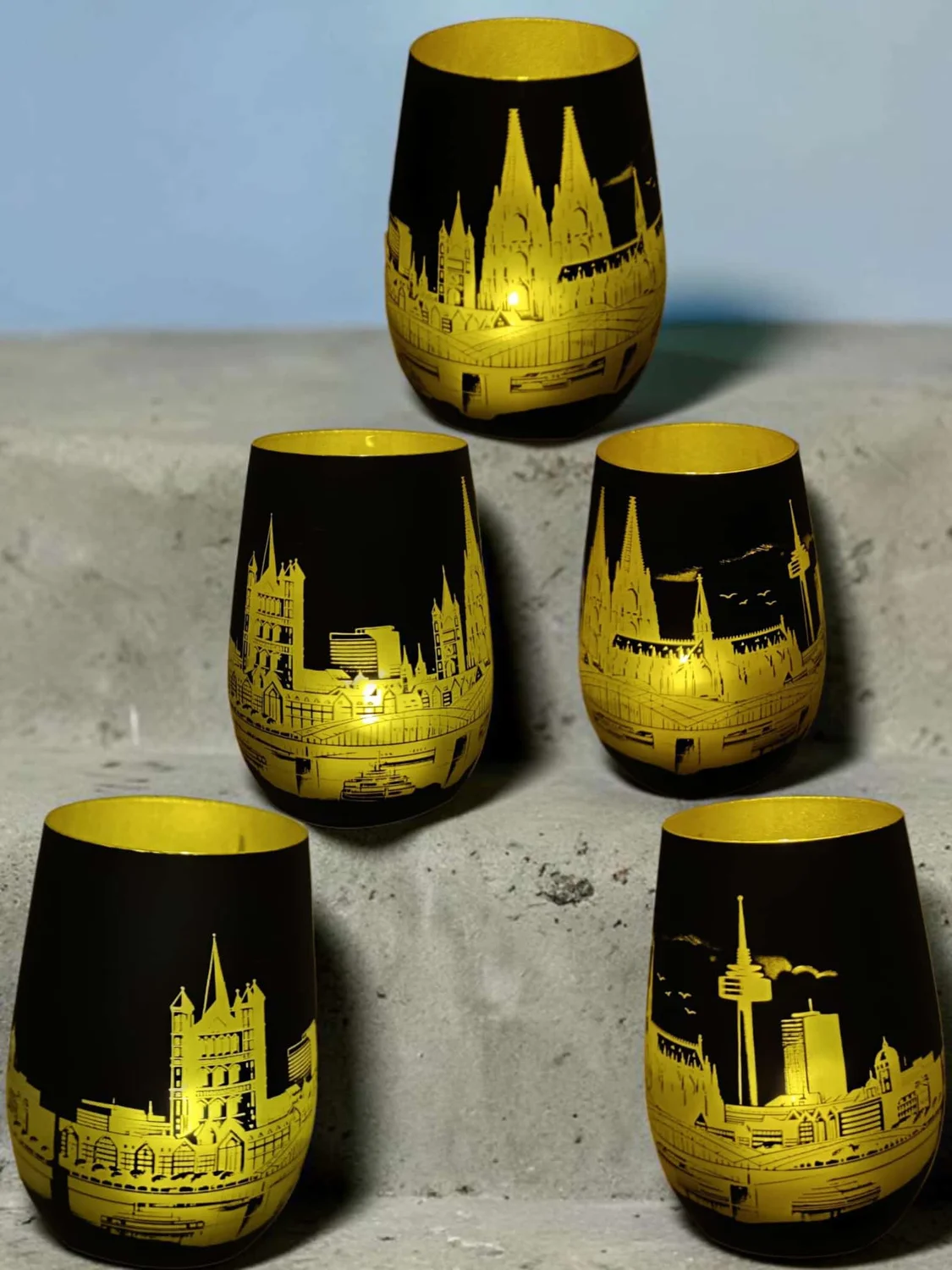 Hasirees Kreativstudio, Teelichtgläser mit Skyline